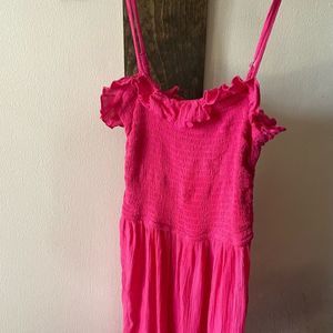 Urban Outfitters Sabrina Gauze Smocked Mini Dress